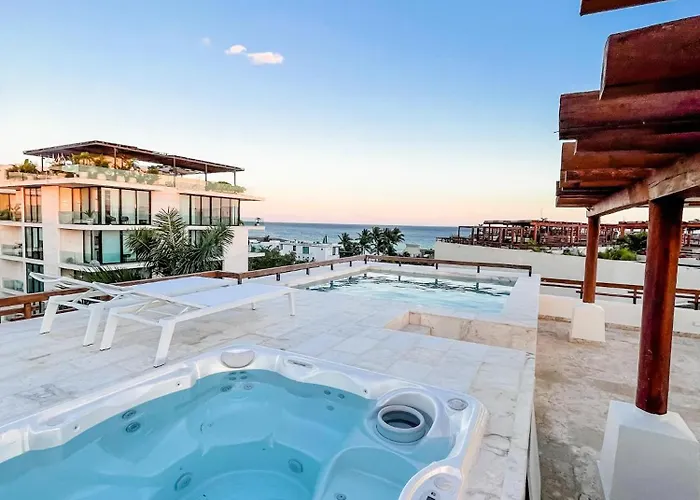 Atc18 2bed Ocean View Penthouse With Jacuzzi And Private Pool Apartamento Playa del Carmen